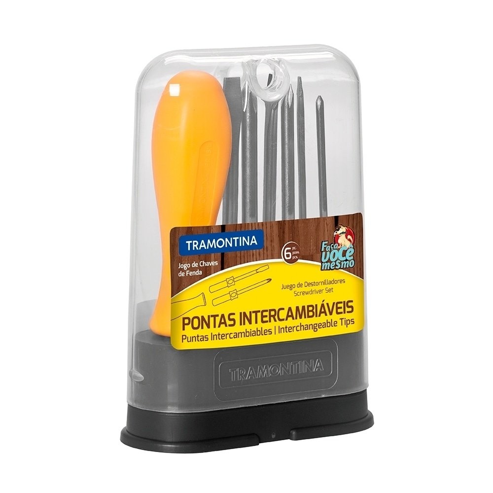 Jogo de Chaves Tramontina de Fenda com Pontas Intercambiáveis 6 peças em Oferta na Shopee