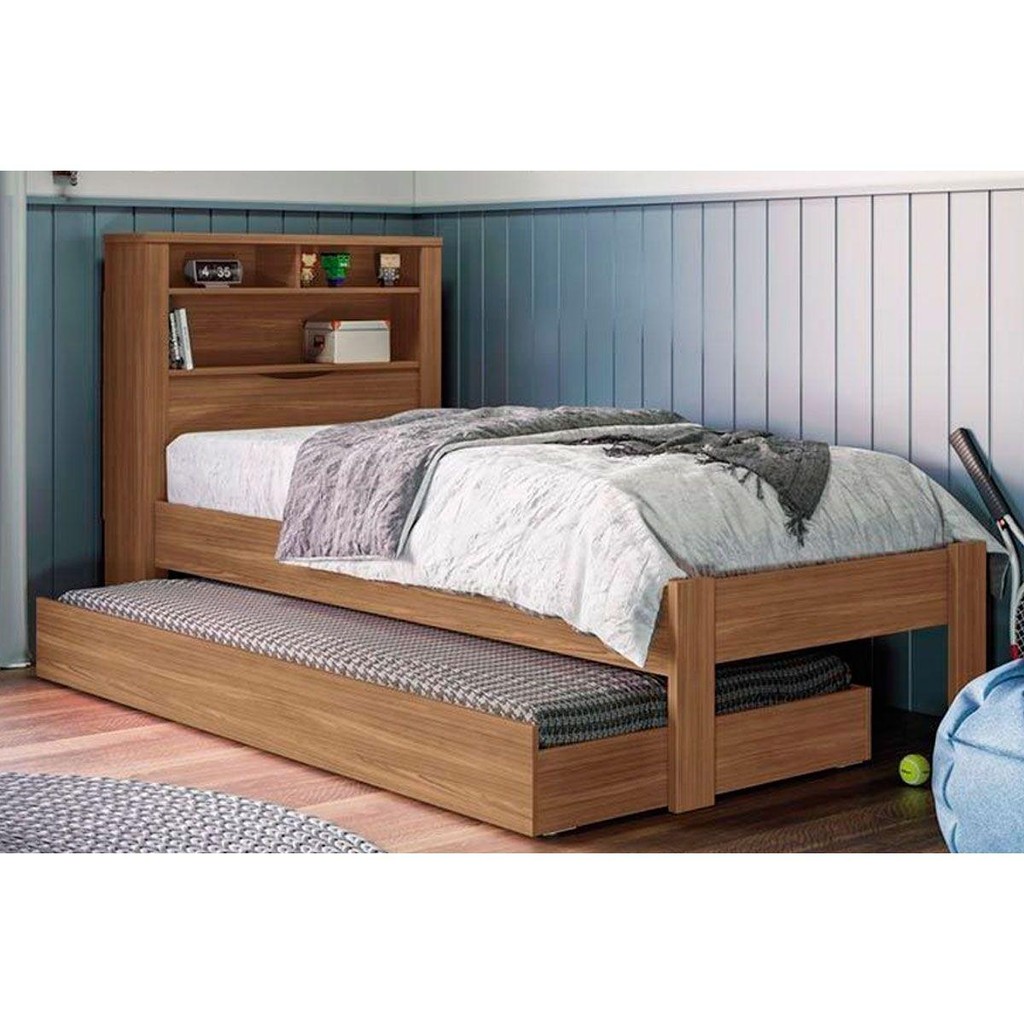 Cama Solteiro Invicta c/ Auxiliar Jatobá - Santos Andirá em Oferta na Shopee