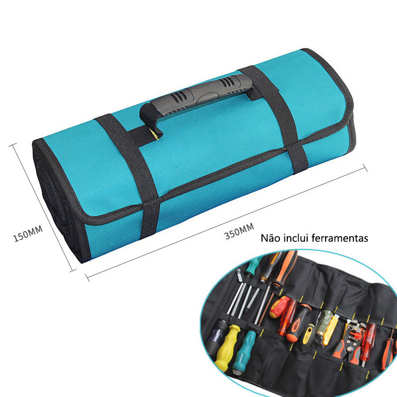 Mala Estojo Ferramentas Reparação De Lona Dobrável Rolo Kit De Ferramentas Eletricista marcenaria