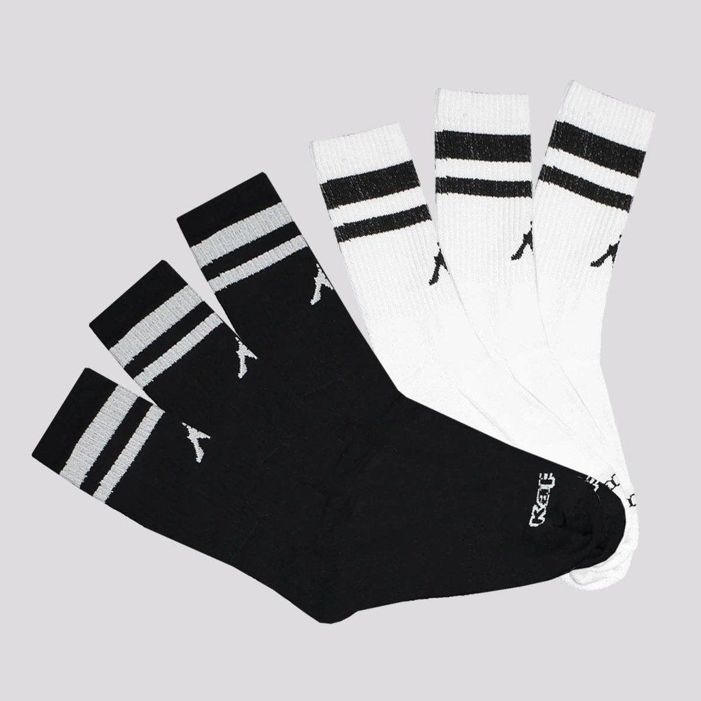 Kit Meia Kappa 6 Pares Sport Cano Alto Preta e Branca