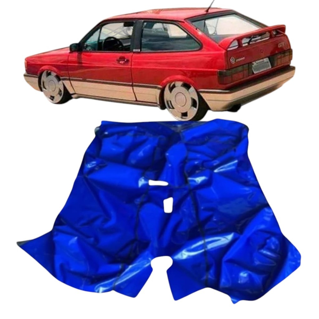 TAPETE DO ASSOALHO VW GOL PARATI VOYAGE QUADRADO AZUL VINIL