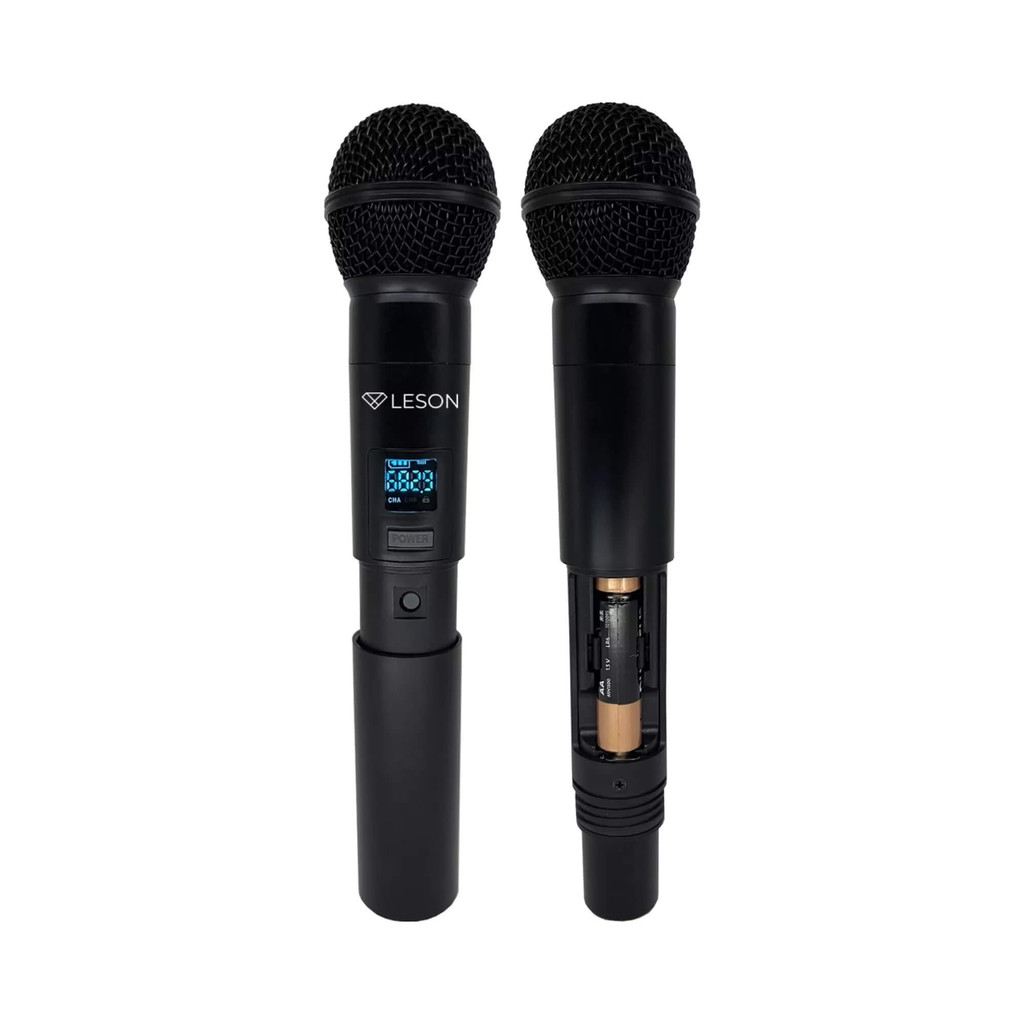 Microfone Duplo sem Fio LS962 Preto 96 Canais Profissional Leson - 2AMLS962P — imagem 2 de 2