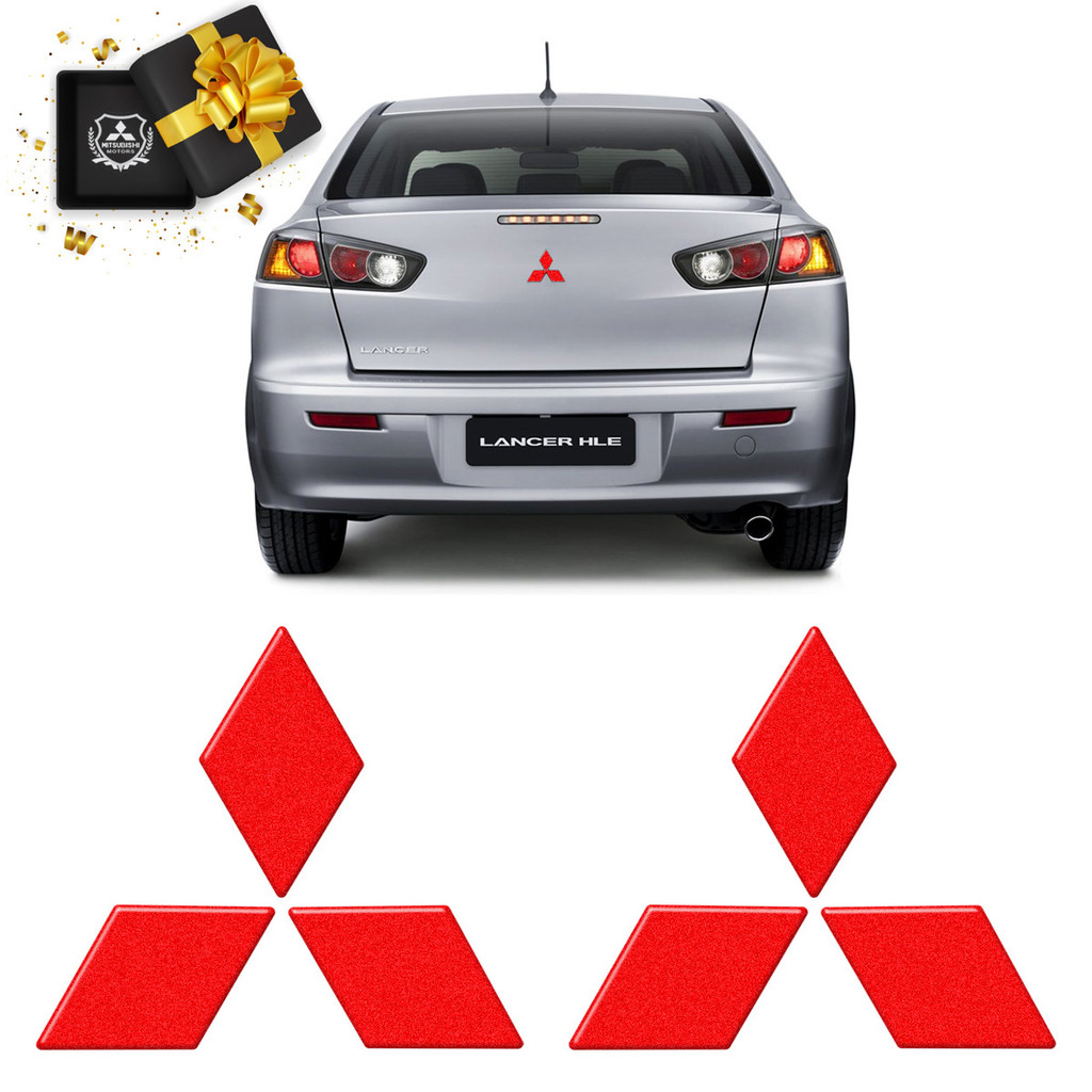 Emblemas Logo Lancer Mitsubishi Adesivo Resinado Refletivo