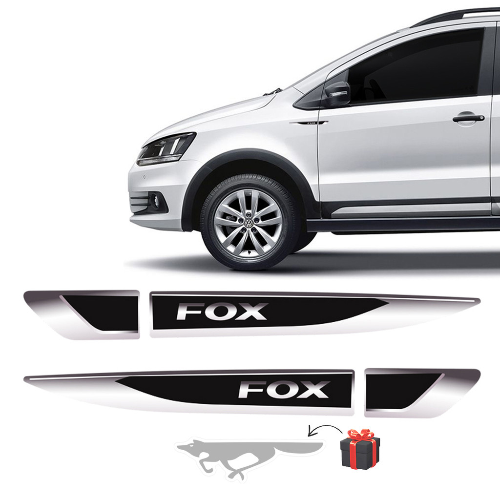 Emblema Resinado Aplique Lateral Fox Decorativo Par