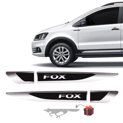 Emblema Resinado Aplique Lateral Fox Decorativo Par