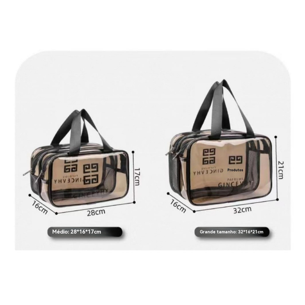 Bolsa De PVC Transparente Para Cosméticos Impermeável Portátil De Média Capacidade Viagem 28/32cm yobel em Oferta na Shopee
