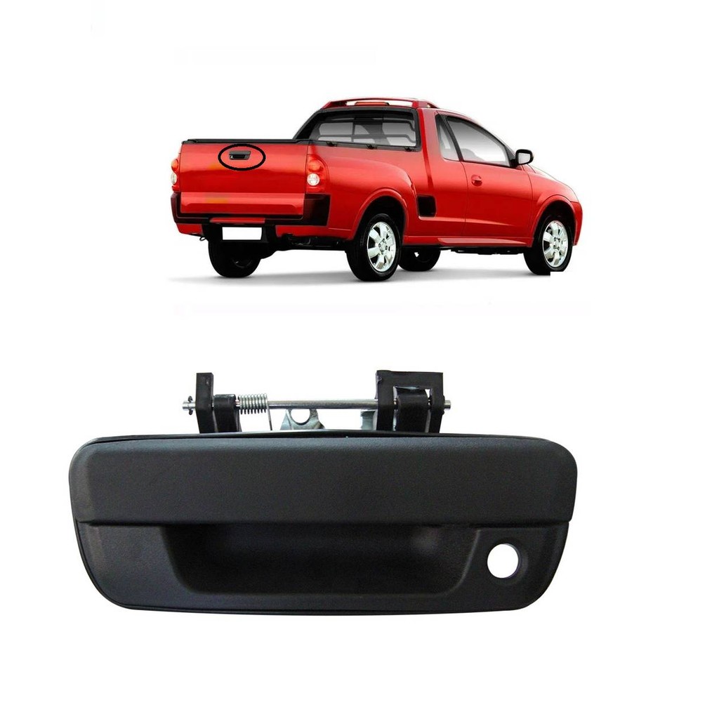 MACANETA TAMPA TRASEIRA CACAMBA MONTANA 2003 A 2010 C/ FURO