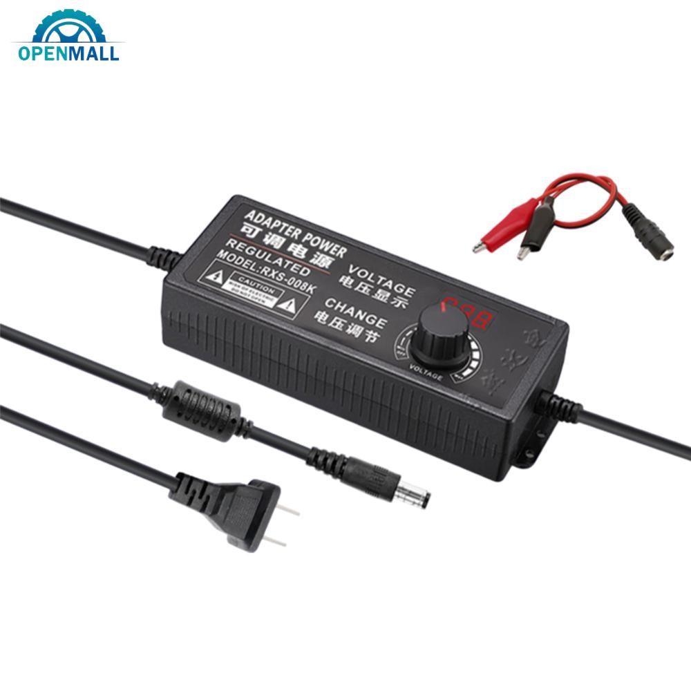 OPENMALL 3V-12V 24V 36V 2A 3A 5A Fonte De Adaptador Ca Ajustável Transformador De Alta Tensãoconector Com Clipe De Jacar