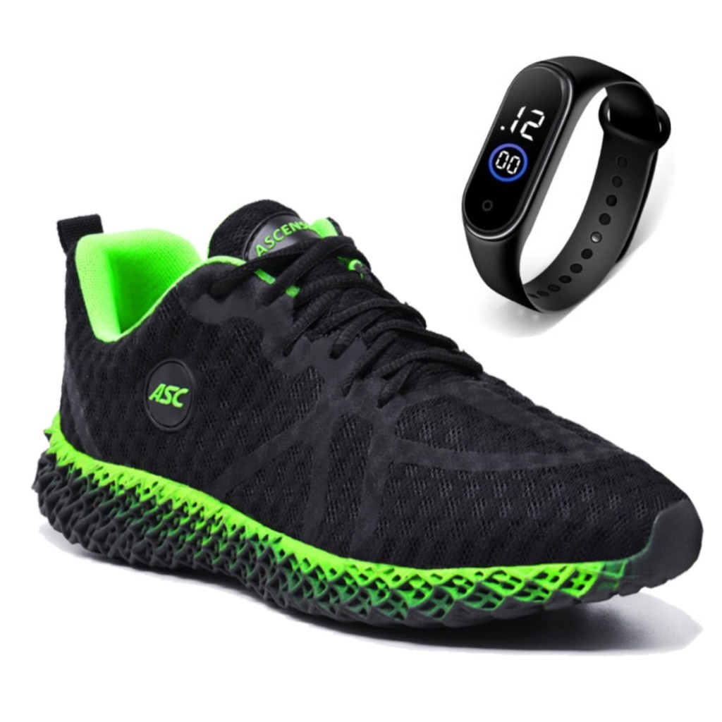 Combo Fitness Masculino: Tênis Esportivo + Relógio Digital Ideal para Treino e Lazer