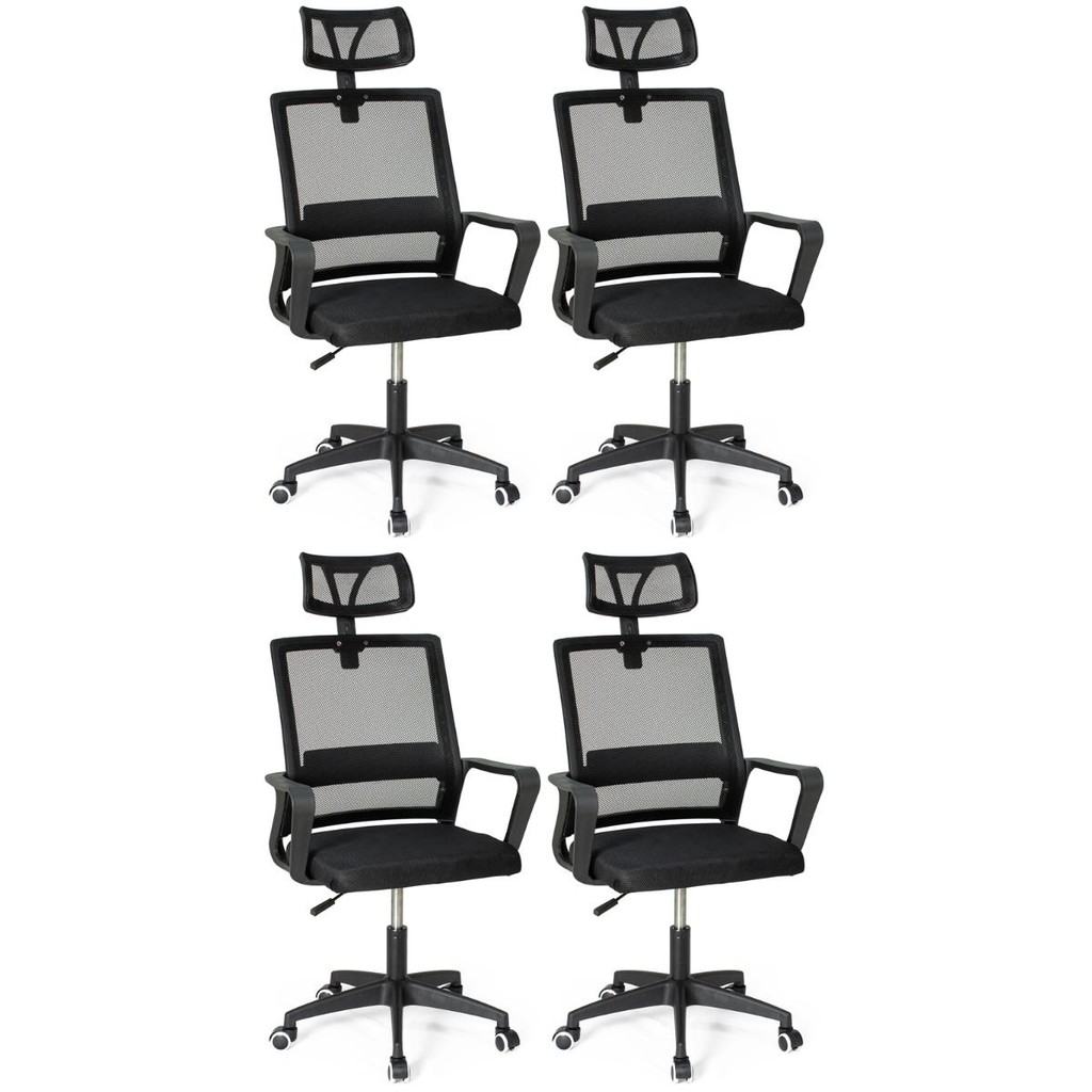 Kit 4 Cadeiras de Escritório Giratória Executiva Pro com Regulagem de Altura em Oferta na Shopee