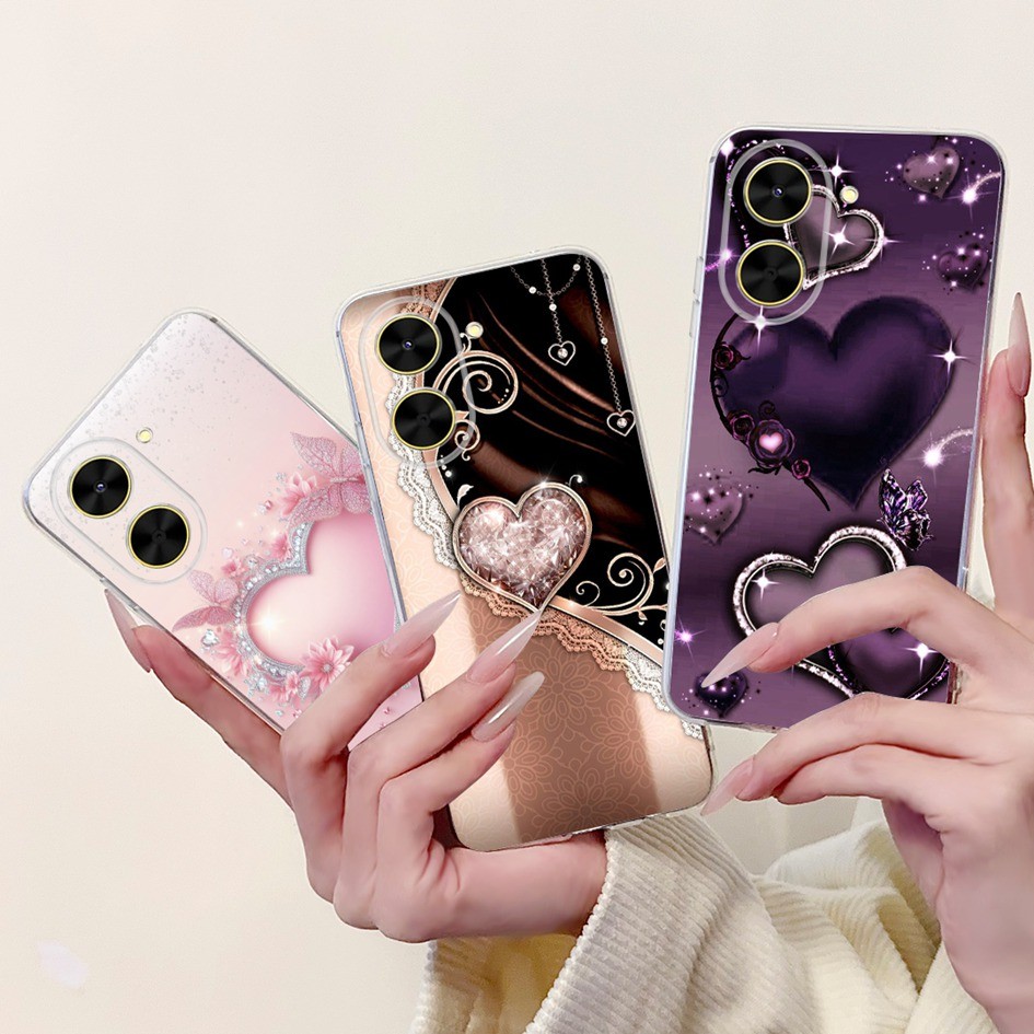 Para Xiaomi Redmi A5 4G 2025 Caso Novo Elegante Amor Coração Borboleta Macio Claro Silicone Embalagem RedmiA5 Poco C71 4 em Oferta na Shopee