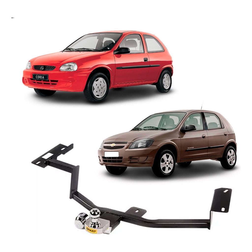 Engate Reboque Chevrolet Corsa Super Wind 1994-2001 500Kg Aço Resistente Sem Furo na Longarina e Acessórios