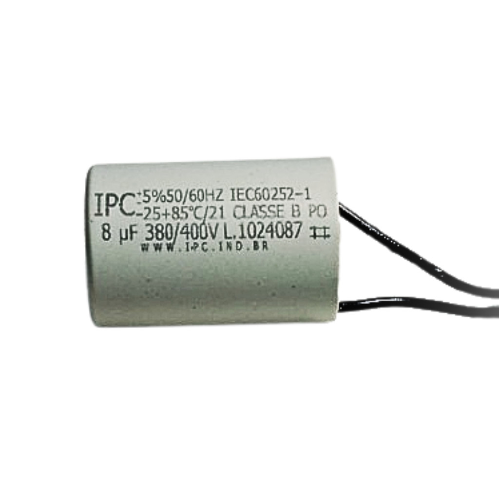 Capacitor P/ Ventilador 2 Fios 8uf 50/60hz 380/400v