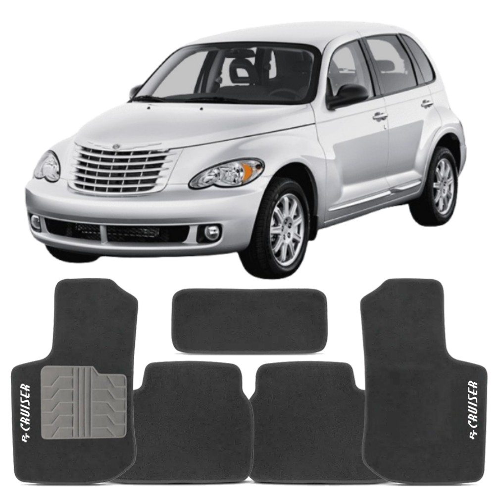 Tapete Chrysler PT Cruiser 2000 a 2010 Tevic TVCRY19000G Carpete Pinado Grafite