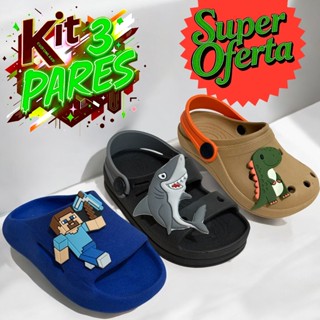 Kit 3 Pares sandália Babuche + Papete + Nuvem Confortáveis e Antiderrapantes Diversos Modelos em Oferta na Shopee