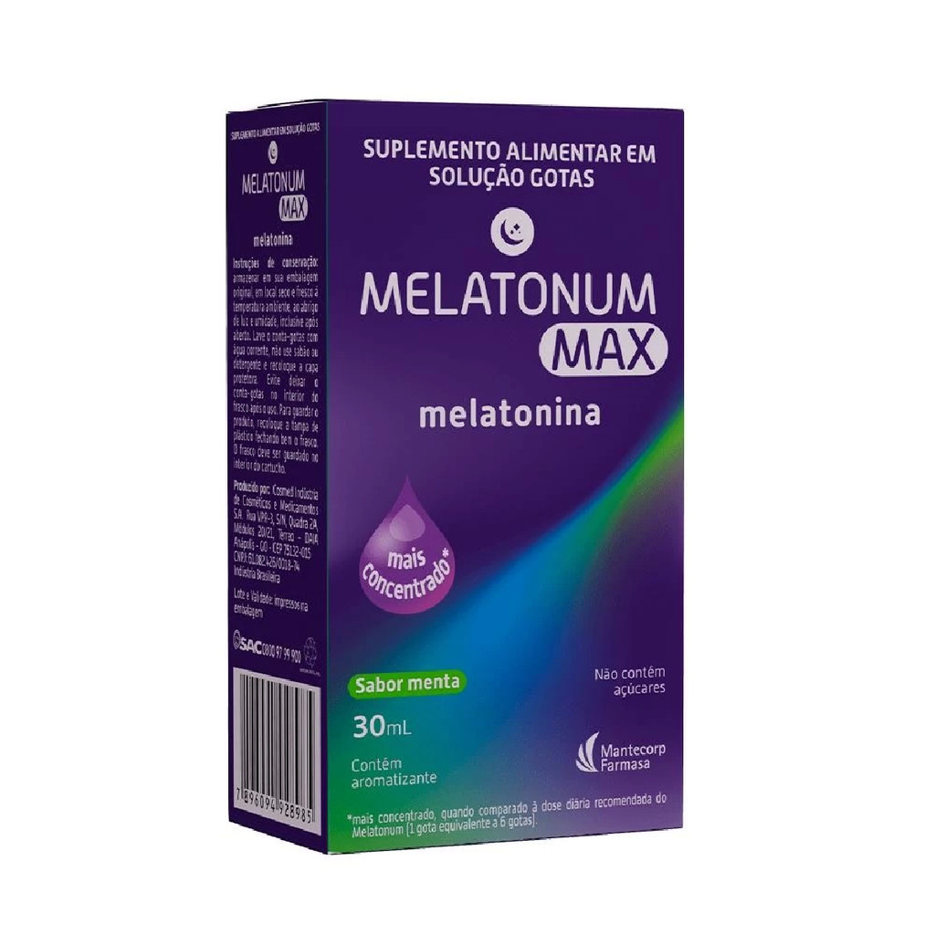 Melatonum Max Melatonina Sabor Menta 30ml - Mantecorp
