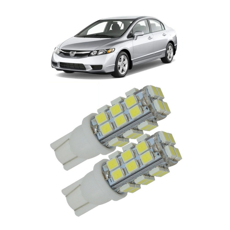 Par Lampada Pingo T10 28 LED New Civic Farol Teto Placa 5w