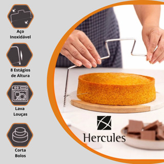 Cortador Nivelador De Bolo Vertical com fio UC150 34cm Aço Inox Bolo Confeitaria Doces - Hercules em Oferta na Shopee