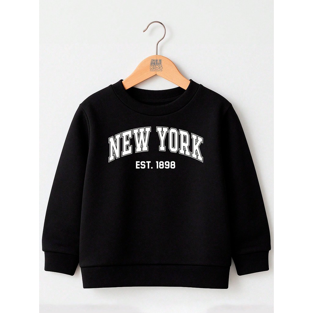 Blusa de Moletom Outono Inverno Juvenil e Infantil New York Nova Iorque