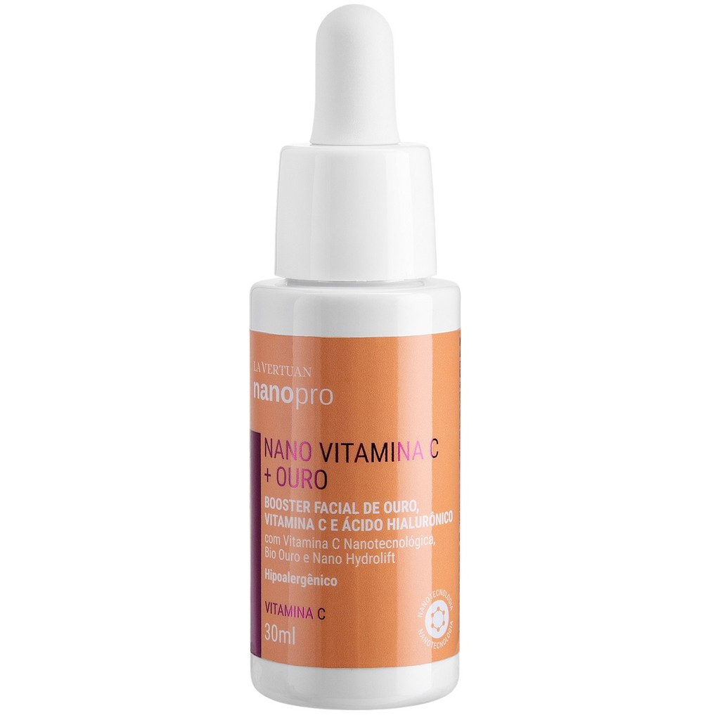 Sérum Facial de Vitamina C + Ácido Hialurônico + Ouro Booster La Vertuan