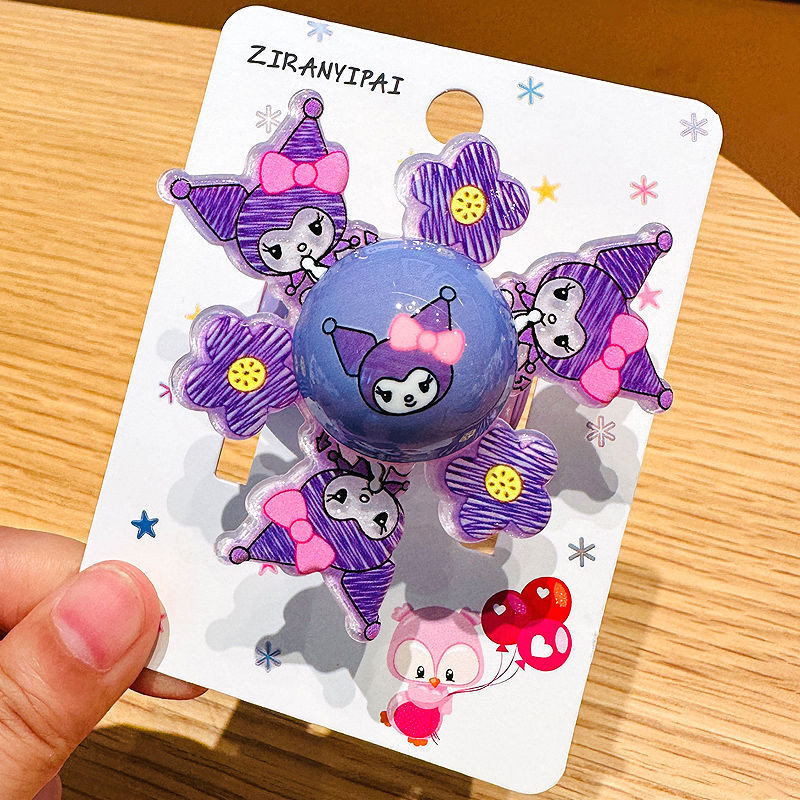 Sanrio Cartoon Girando Flash Pulseira Anel Pop Luminoso Com Luz Giroscópio Para Crianças Brinquedos