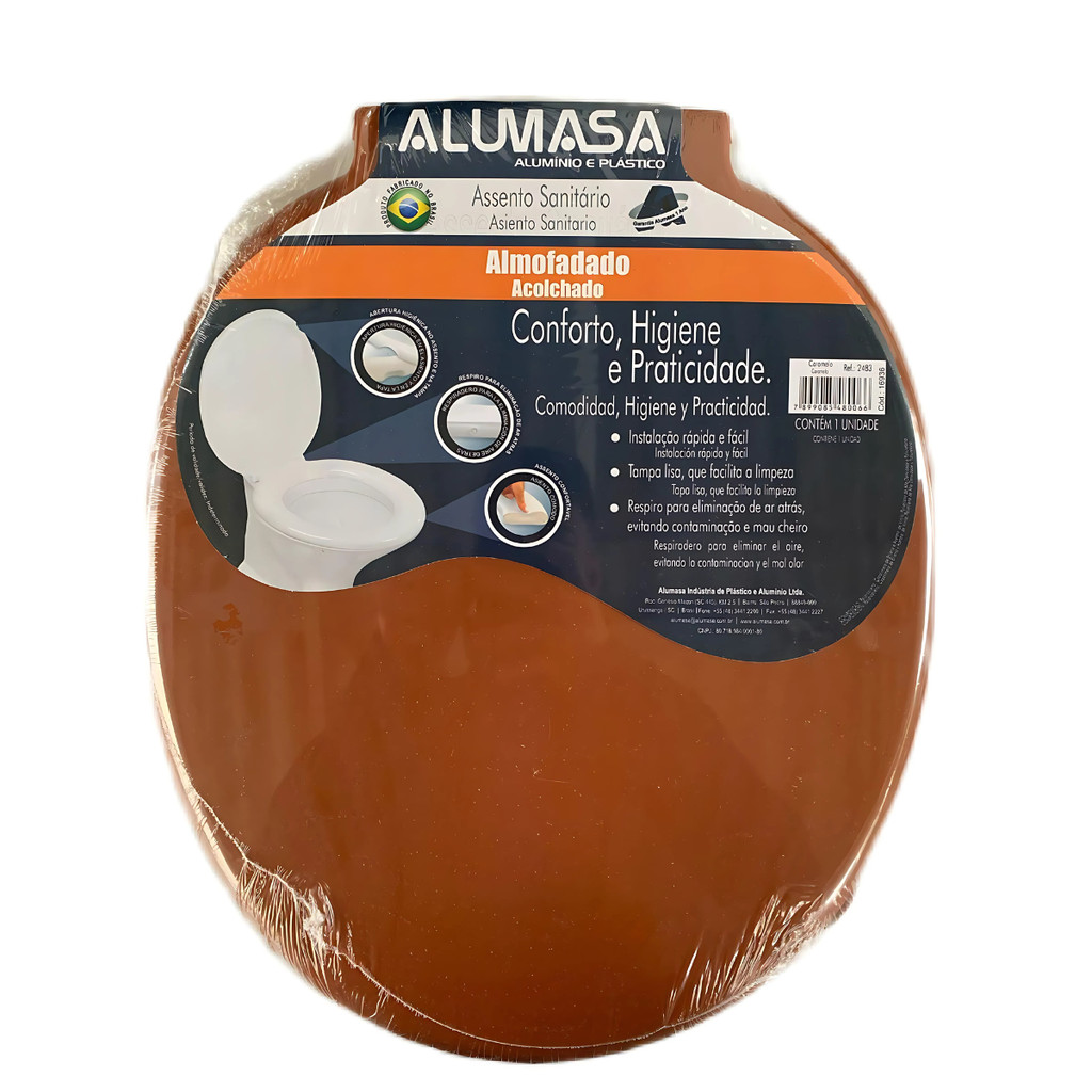 Assento Almofadado Oval  Caramelo Alumasa