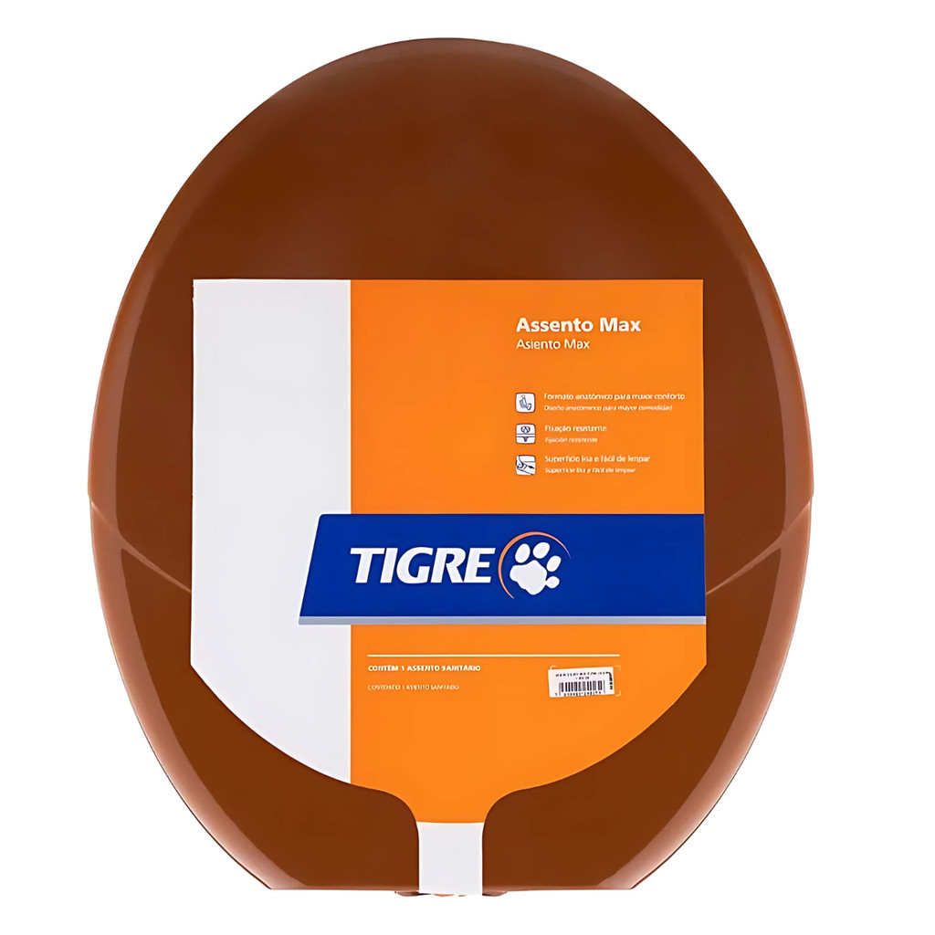 Assento Sanitário Max Plena Oval Caramelo Tigre