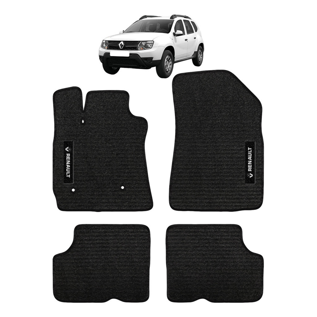 Kit de tapetes 5 peças específico Duster 2016 a 2024 Carpete Preto