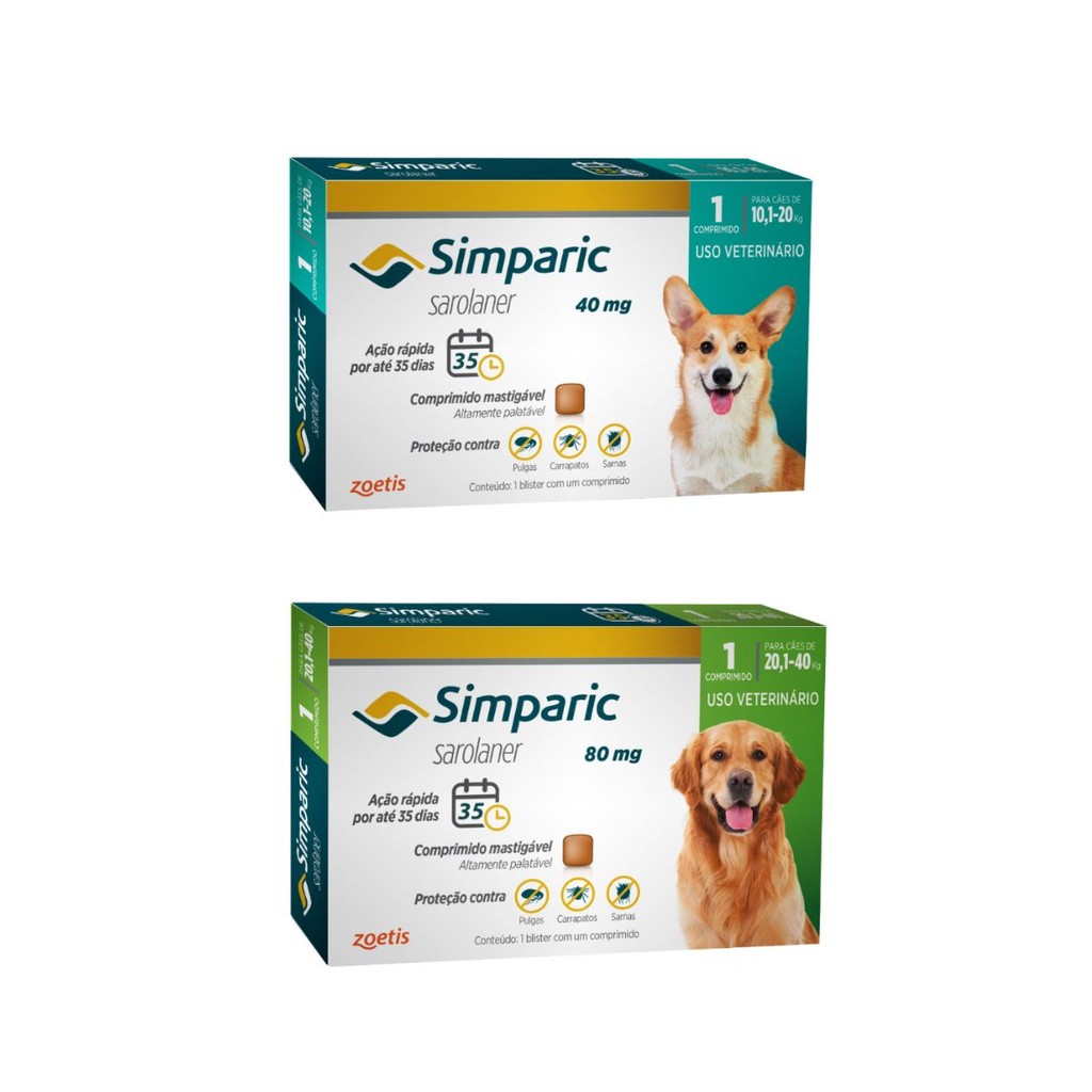 Simparic 40mg E Simparic 80mg com 1 Comprimido em Oferta na Shopee