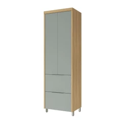 Paneleiro Cozinha Nesher Marquesa MDF 2 Portas Marrom Verde
