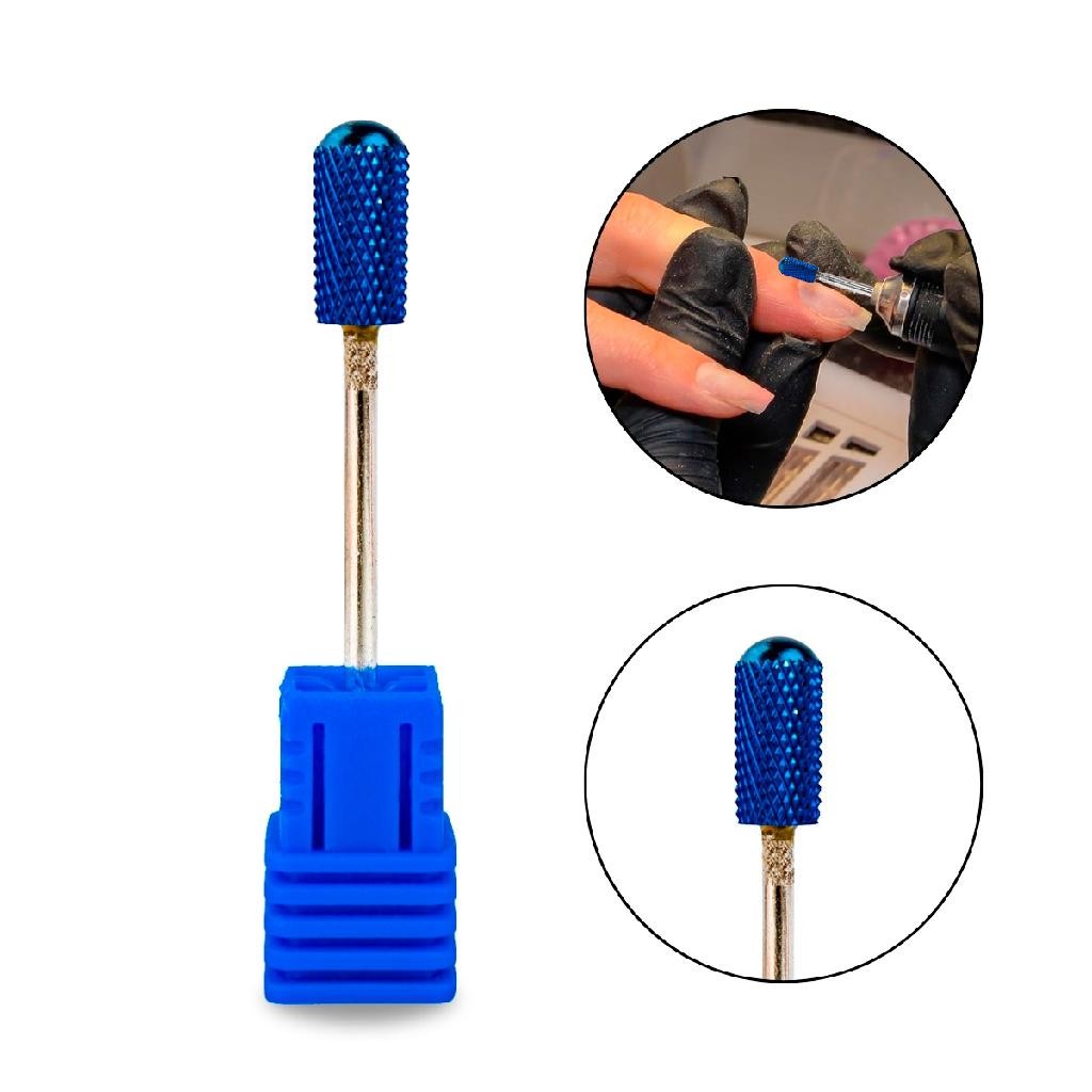 Broca Tungstênio M-Blue Smooth Top Unha Gel Fibra de Vidro Manicure Unhas Esculpidas