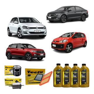 Kit Troca De Oleo E Filtros VW UP Virtus Polo Tcross Nivus Golf TSI 5W40 Sintetico em Oferta na Shopee