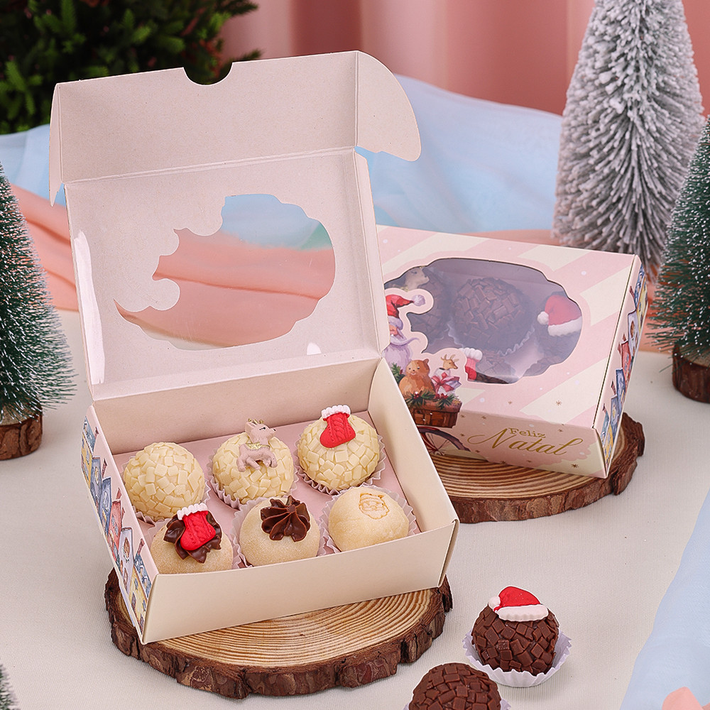 10 Caixa para 6 Doces com Visor Neve 4255 (JANGO NATAL 2025) - Stationery