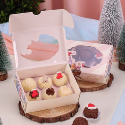 10 Caixa para 6 Doces com Visor Neve 4255 (JANGO NATAL 2024) OUTLET NATAL