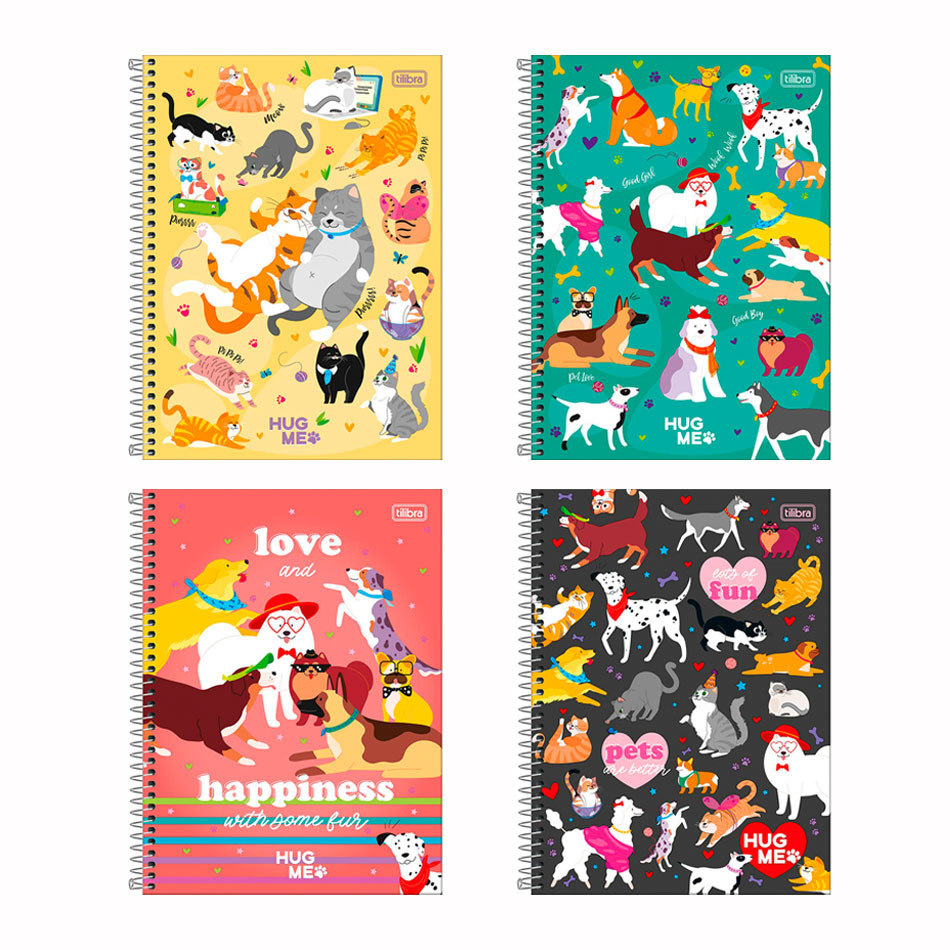 Caderno espiral capa dura universitário 10x1 160 folhas Hug Me Tilibra - Stationery