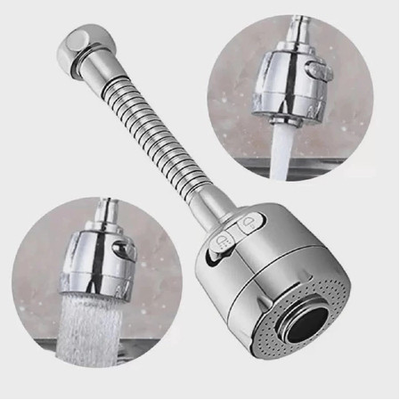 Chuveirinho Torneira Extensor Bico Giratório 360 Graus Adaptador C/ 2 Jatos pia Tubo, P/ T...