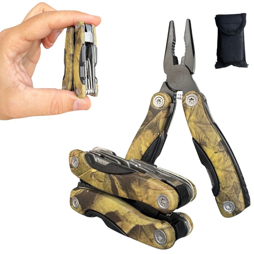 Mini Alicate Canivete Multi Ferramentas  Dobrável Com Estojo
