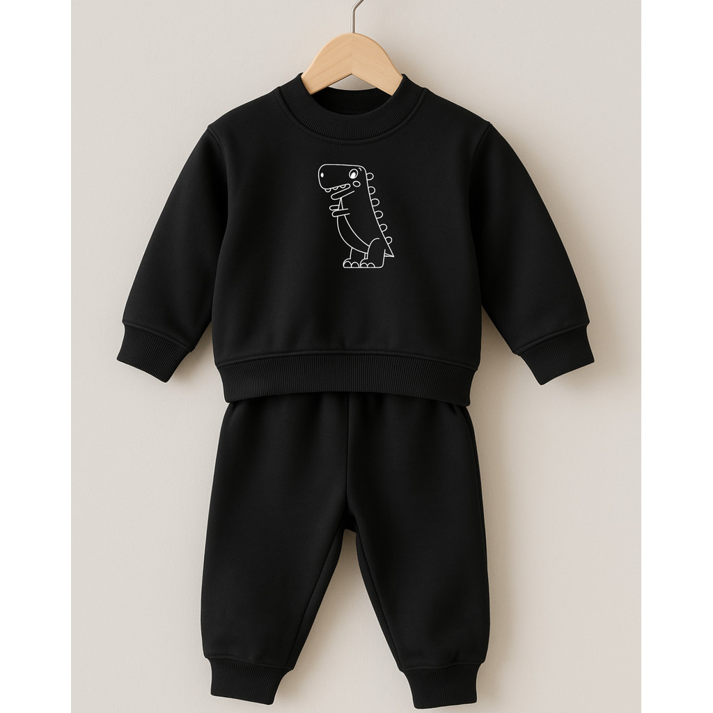 Conjunto Moletom Blusa e Calça Inverno Infantil Premium Flanelado Bebê G à 4 anos