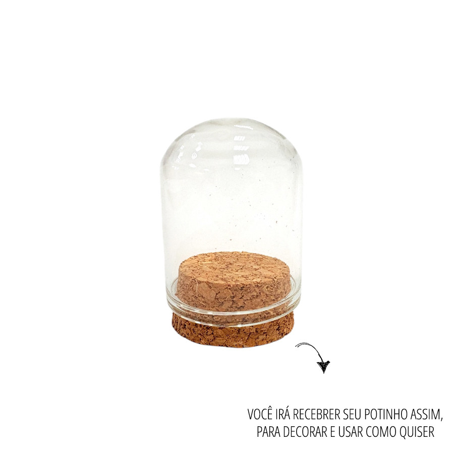 Detalhes do Potinho de Vidro com Tampa de Rolha - 4x3cm - 15ml - 1 unidade - Rizzo