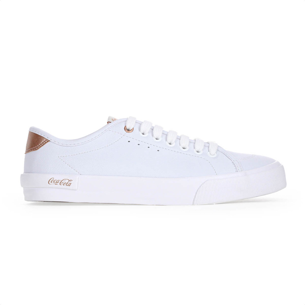 Tênis Coca Cola Stride Town Branco e Cobre - Feminino em Oferta na Shopee