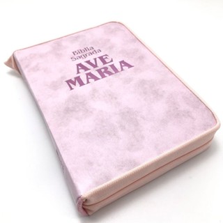 Bíblia Católica Ave Maria Zíper Strike - Media Rosa em Oferta na Shopee