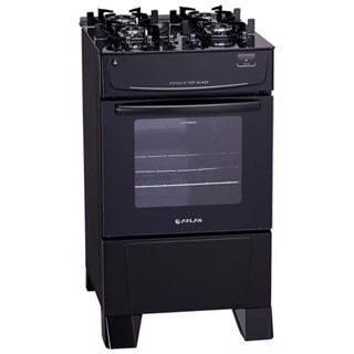 Fogão Atlas 4 Bocas Mônaco Top Glass com Mesa de Vidro e Acendimento Automático Bivolt – P...