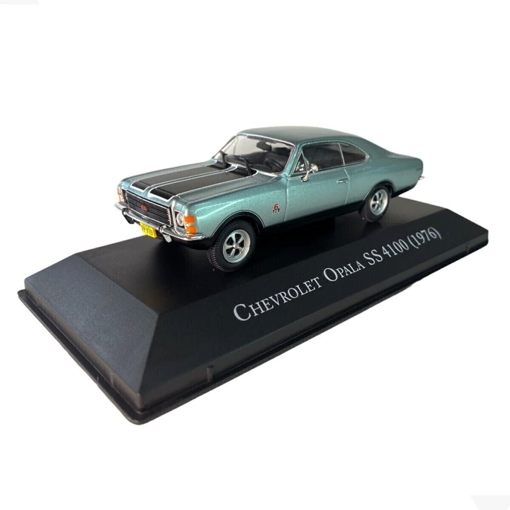 Miniatura Carro Chevrolet Opala SS 4100 (1976) - Carros Clássicos do Brasil - Azul - 1:43 - Luppa
