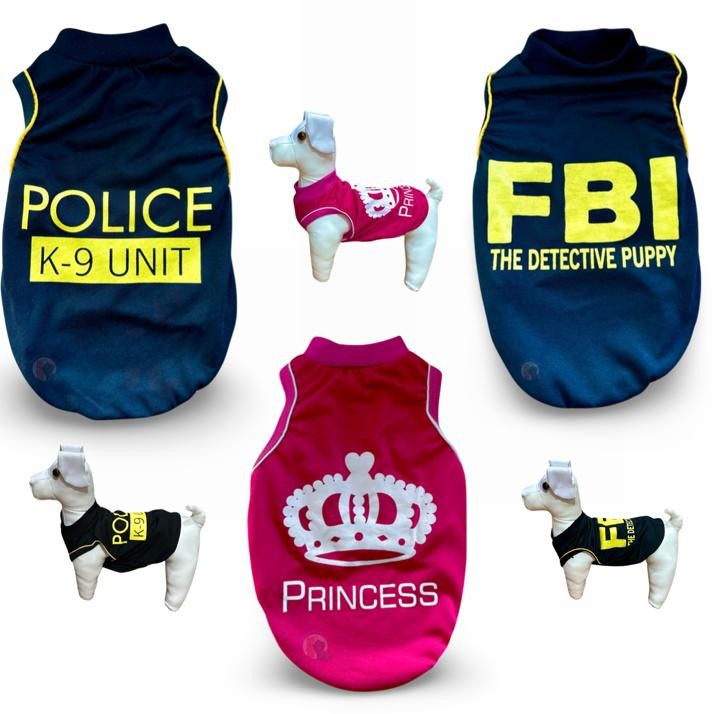 Regata Pet Roupa Roupinha para cães cachorros gatos Pets Fantasia Policia - FBI - Princess em Oferta na Shopee