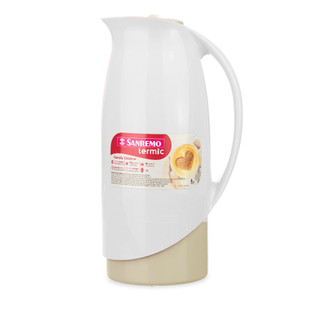 Garrafa Térmica Plástica Celebrar Branca 1L Termic Sanremo em Oferta na Shopee