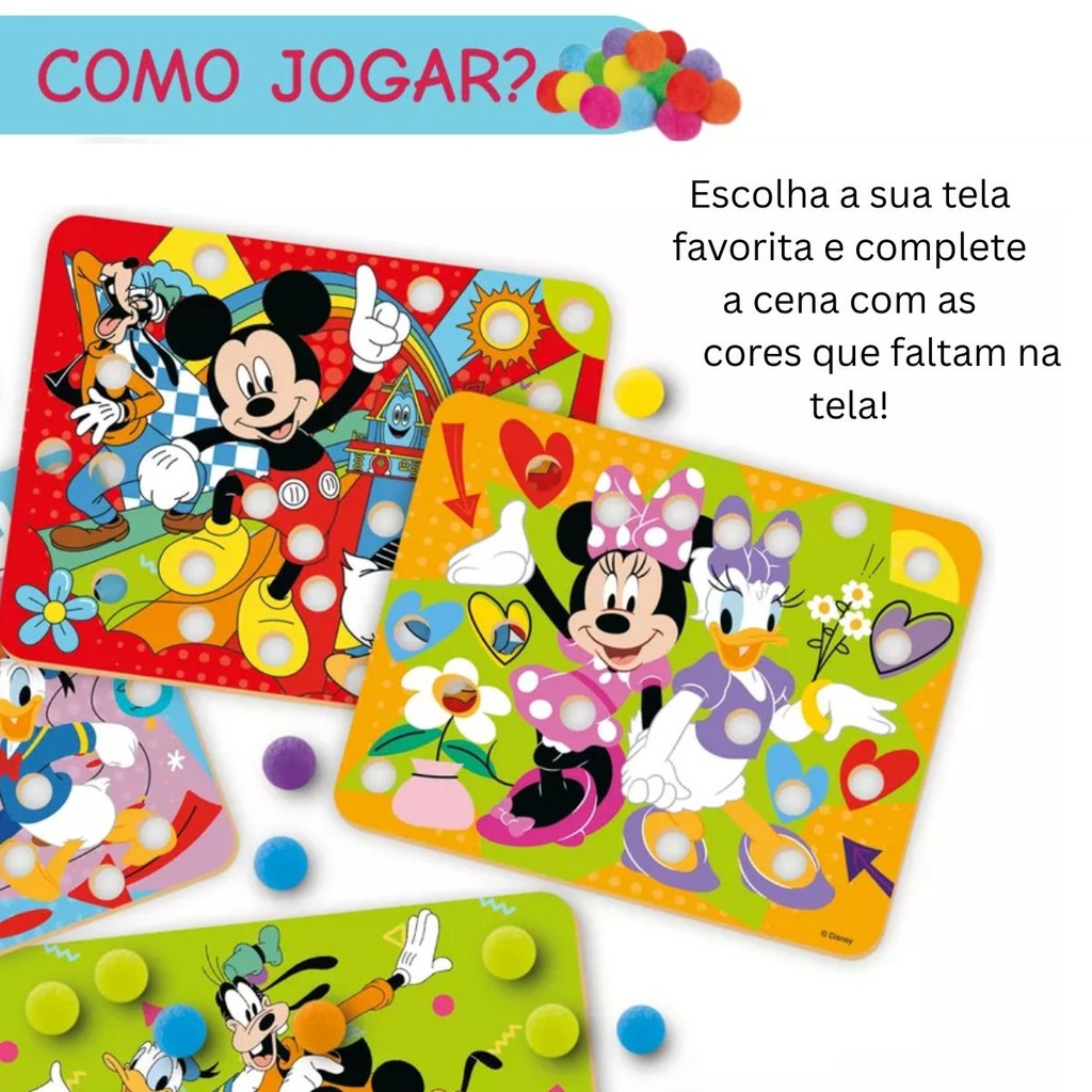Detalhes do Jogo Educativo Pega Pompom Disney Jr. Mickey 4106 - Nig Brinquedos