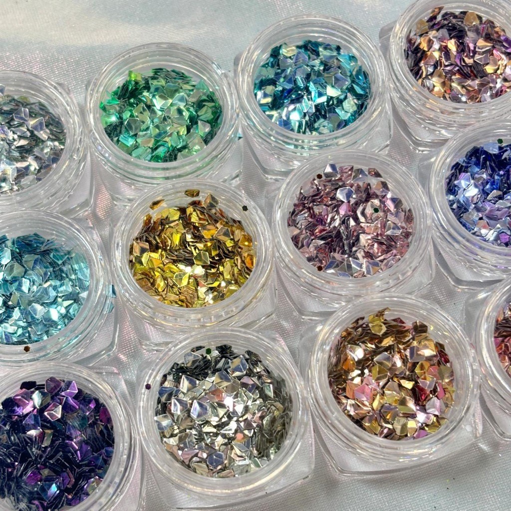 Kit c/12 Glitter Formato Diamante Flocado Encapsulado Para Unha Nail art  Resina e Maquiagem HM-0249 em Oferta na Shopee