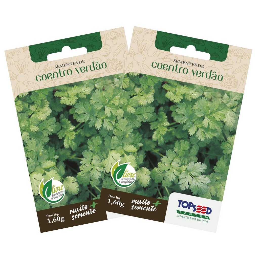 2X Sementes de Coentro Verdão TOPSEED em Oferta na Shopee