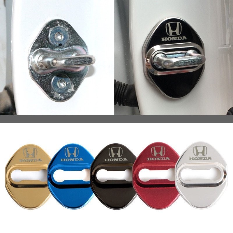 Collab 4 Peças Capa De Proteção Para Fechadura De Porta De Carro Trava De Aço Inoxidável Cidade Jazz BRV Honda Civic Acc
