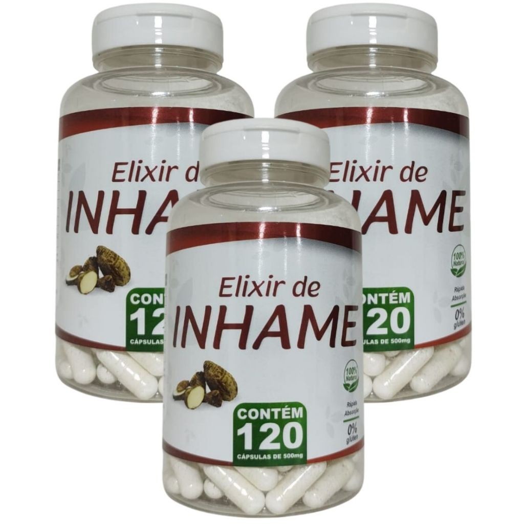 Elixir de inhame 100% natural 120 capsulas de 500 mg natuervas em Oferta na Shopee